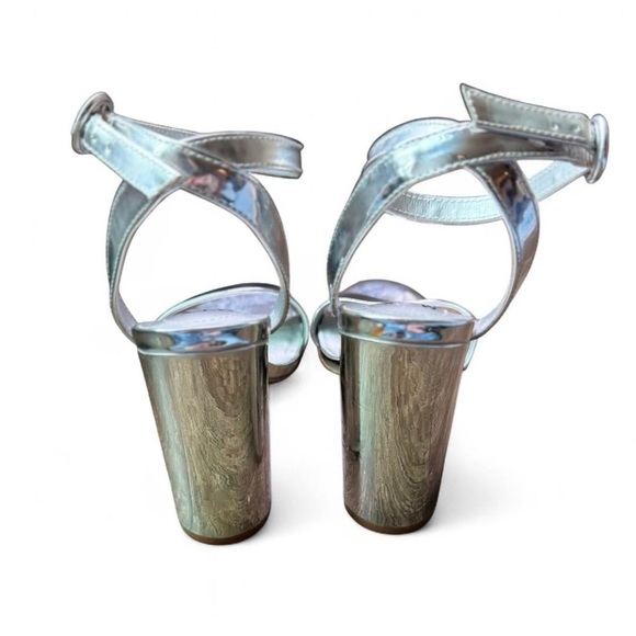 Silver High Heel Sandals - Picture 4 of 4